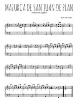 Téléchargez l'arrangement pour piano de la partition de Mazurca de San Juan de Plan en PDF